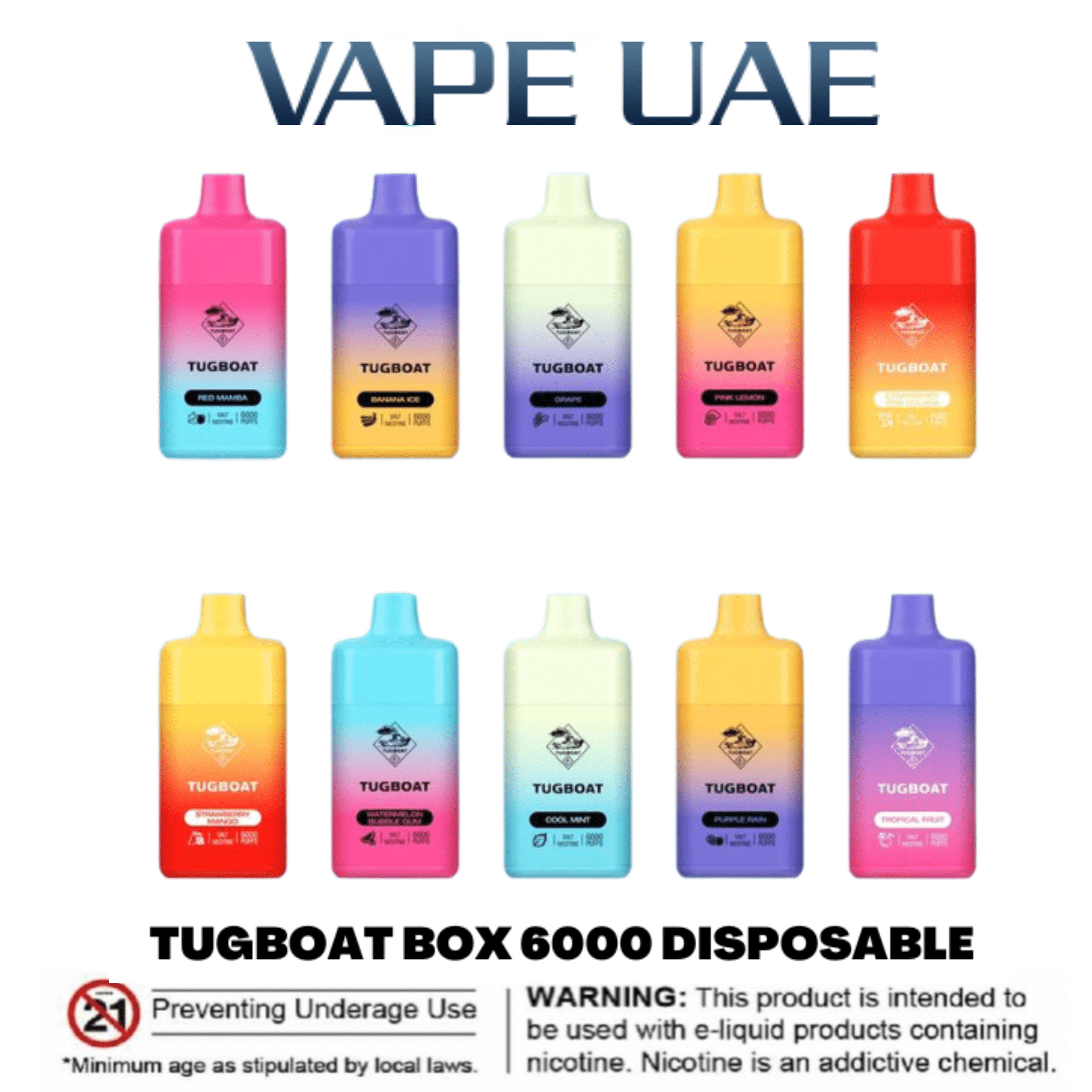 NEW Tugboat Box 6000 Puffs Rechargeable Disposable Vape