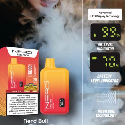Nerd Fire 8000 Puffs Disposable Vape 2% Nicotine