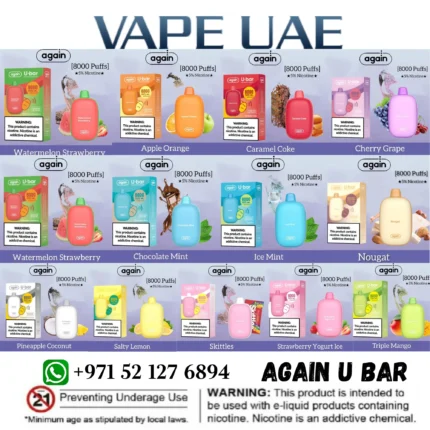 AGAIN U BAR 8000 PUFFS DISPOSABLE VAPE IN UAE