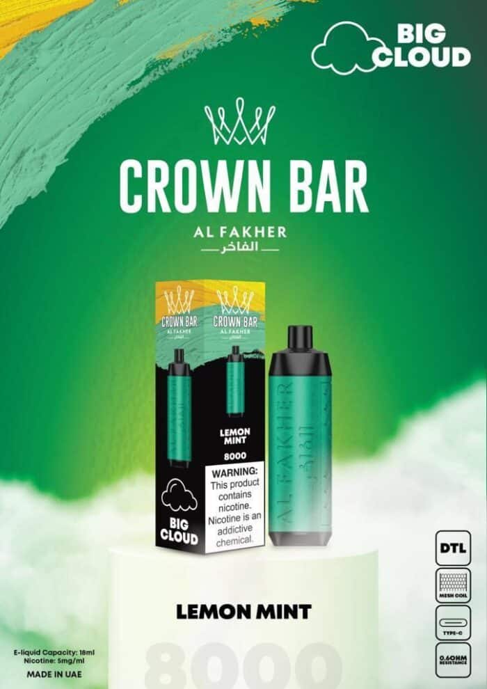Al Fakher 8000 Puffs Crown Bar 5mg DTL (BIG CLOUD)