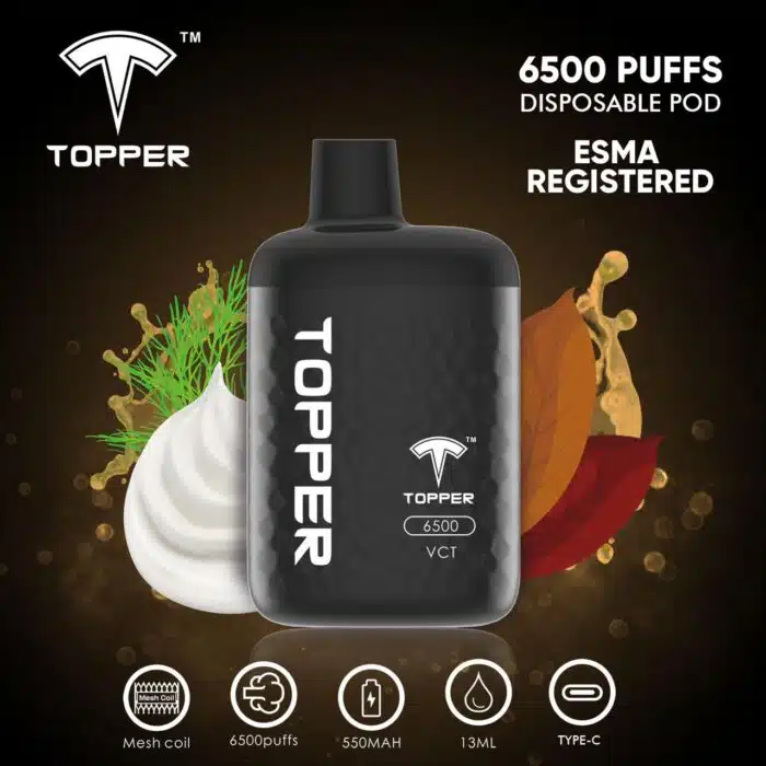 New Topper 6500 Puffs Disposable Vape