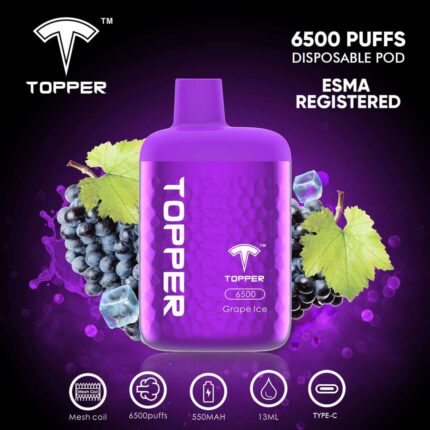 New Topper 6500 Puffs Disposable Vape
