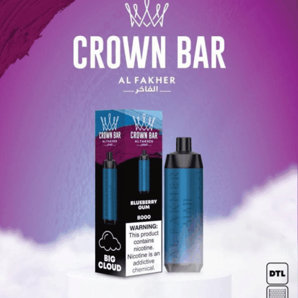 Al Fakher Blueberry Gum 8000 Puffs Crown Bar Disposable Vape