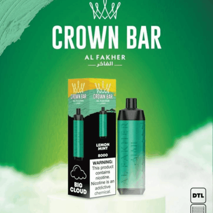 Al Fakher Lemon Mint 8000 Puffs Crown Bar Disposable Vape