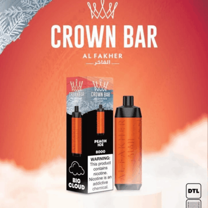 Al Fakher Peach Ice 8000 Puffs Crown Bar Disposable Vape