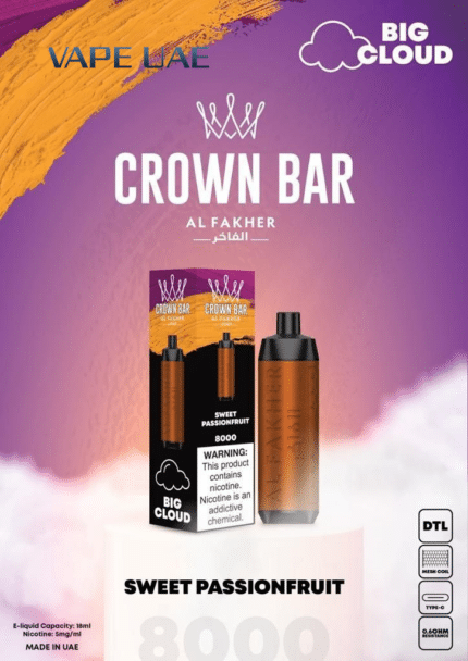 Al Fakher Sweet Passionfruit 8000 Puffs Crown Bar Disposable Vape