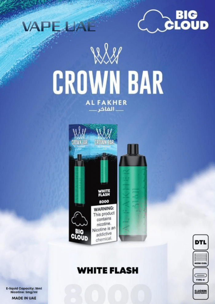 Al Fakher White Flash 8000 Disposable Vape Crown Bar