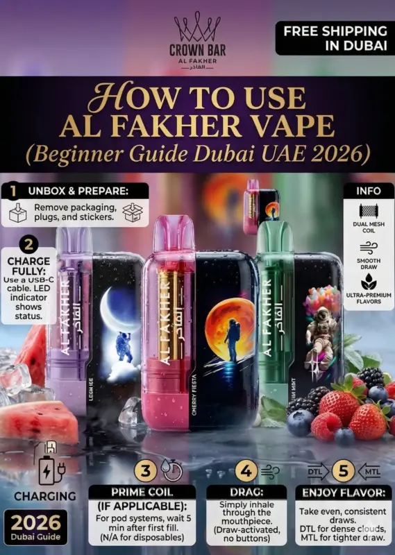 How to Use Al Fakher Vape (Beginner Guide Dubai UAE 2026)