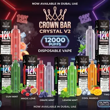 Al Fakher Crown Bar Crystal V2 12000 Puffs Disposable Vape in Dubai UAE