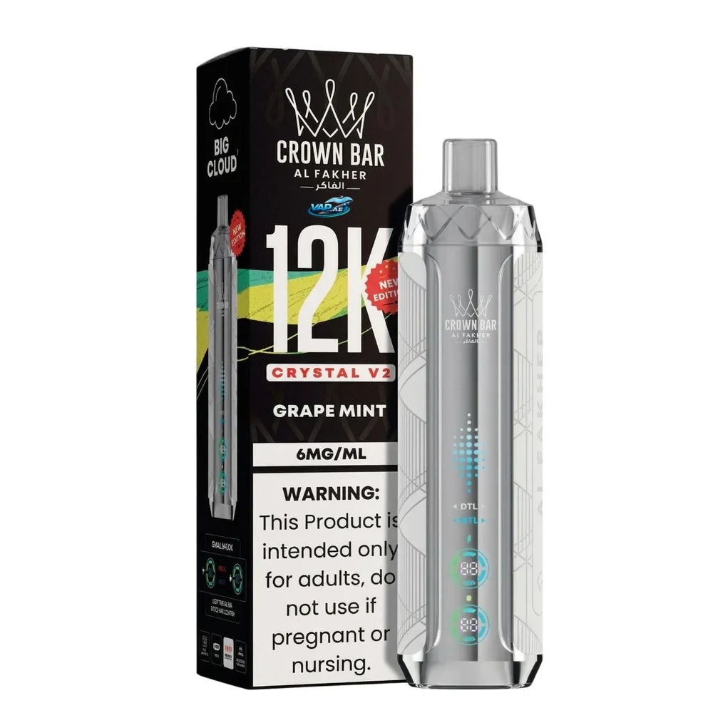 Al Fakher Crown Bar Crystal V2 12000 Puffs Disposable Vape in Dubai UAE