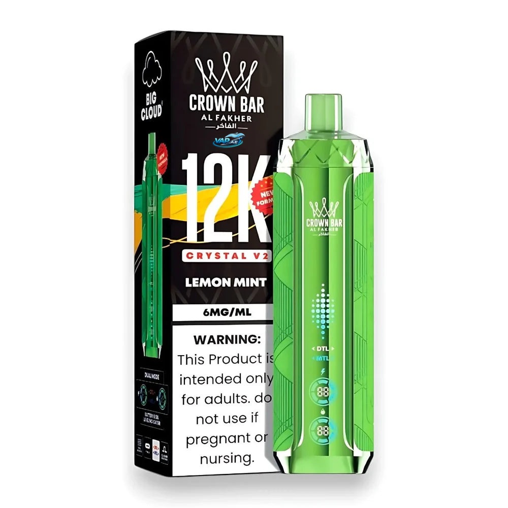 Al Fakher Crown Bar Crystal V2 12000 Puffs Disposable Vape in Dubai UAE