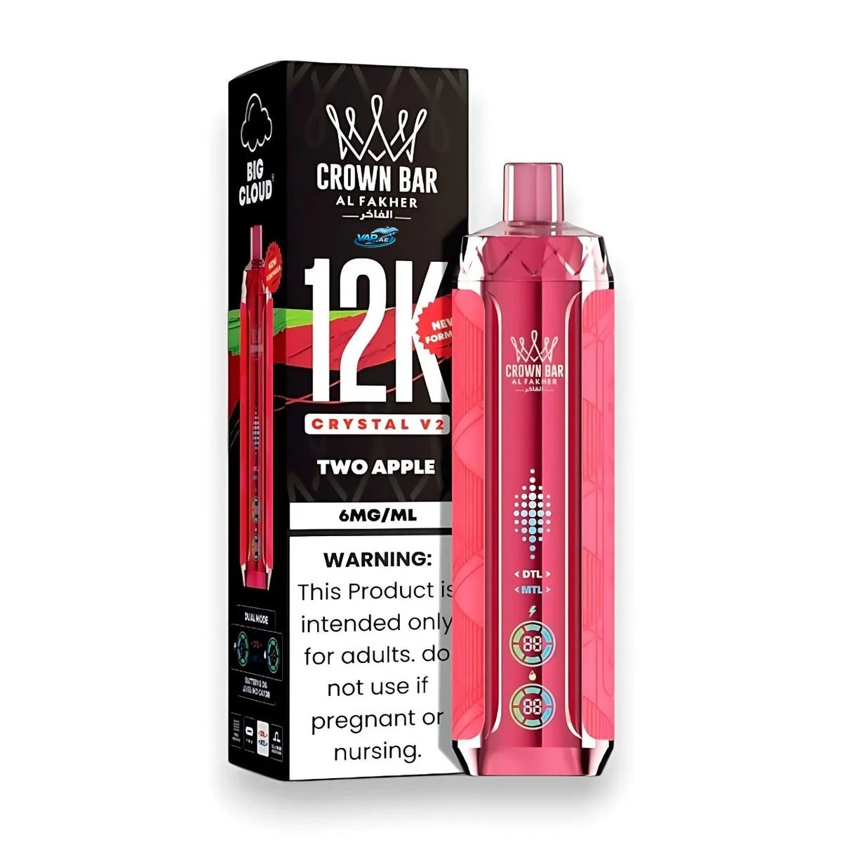 Al Fakher Crown Bar Crystal V2 12000 Puffs Disposable Vape in Dubai UAE