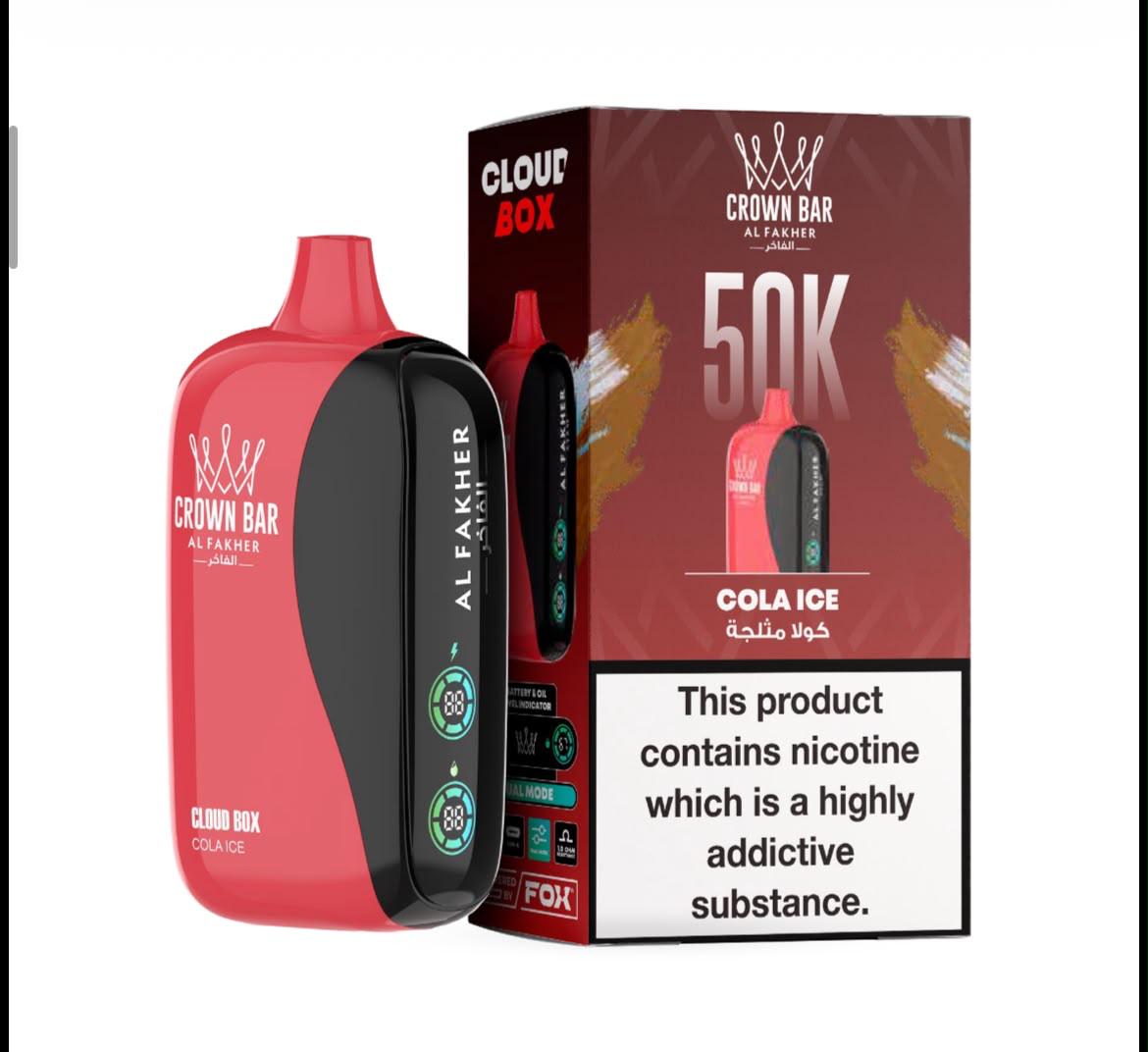 Crown Bar Al Fakher 50000 Puffs Cloud Box Disposable Vape | 6mg