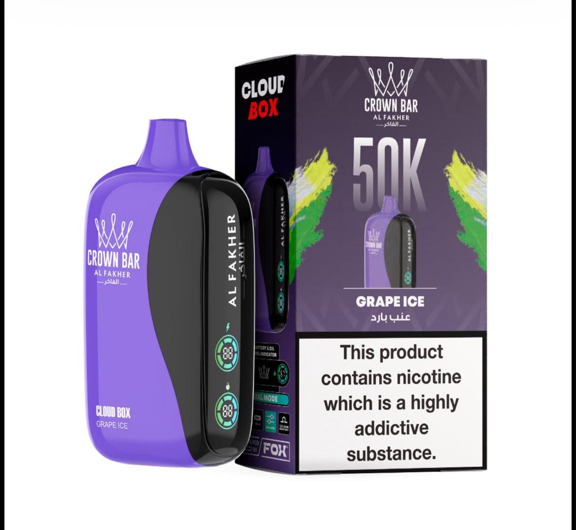 Crown Bar Al Fakher 50000 Puffs Cloud Box Disposable Vape | 6mg