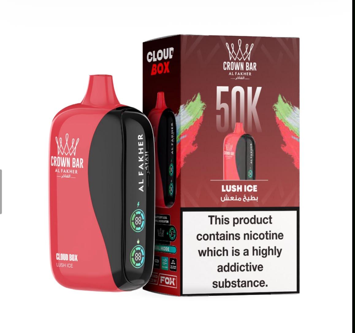 Crown Bar Al Fakher 50000 Puffs Cloud Box Disposable Vape | 6mg